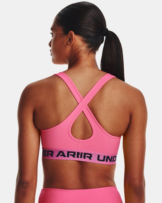 Bra deportivo Armour® Mid Crossback para mujer, Pink, pdpMainDesktop image number 1